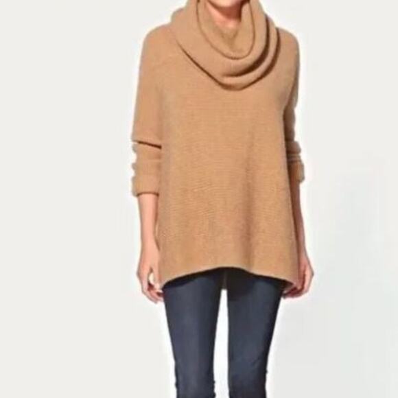 Vince Alpaca Wool Turtleneck Sweater Quiet Luxury Preppy Minimalist Camel Large - Picture 10 of 10